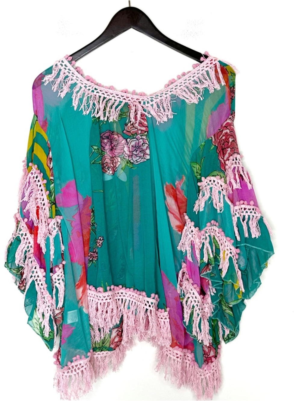 ANTICA SARTORIA Bohemian Fringe Oversized Blouse OS - Picture 3 of 8
